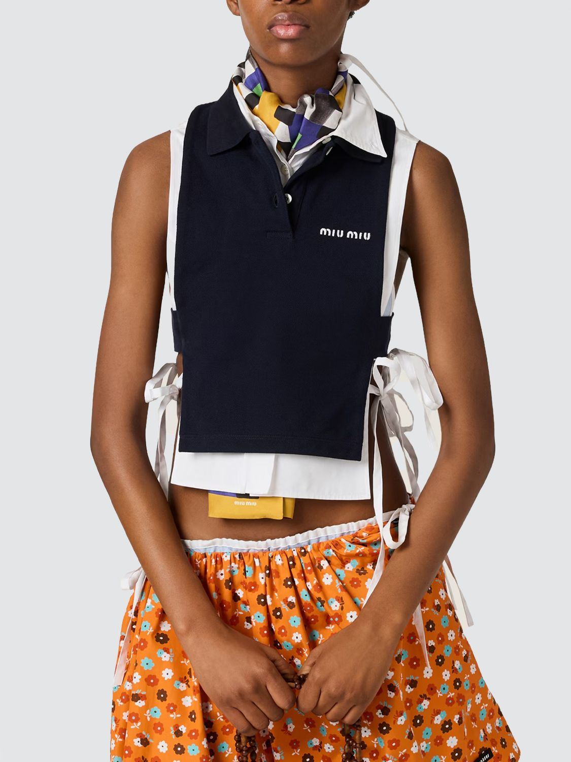 [Miu Miu] Shirts Sleeveless FW26 MJT73814RW F0008