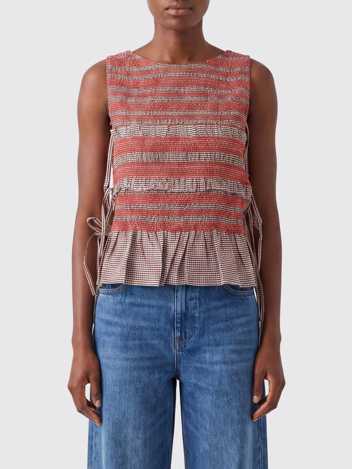 [GANNI] T-shirts Sleeveless FW26 A1040365 979