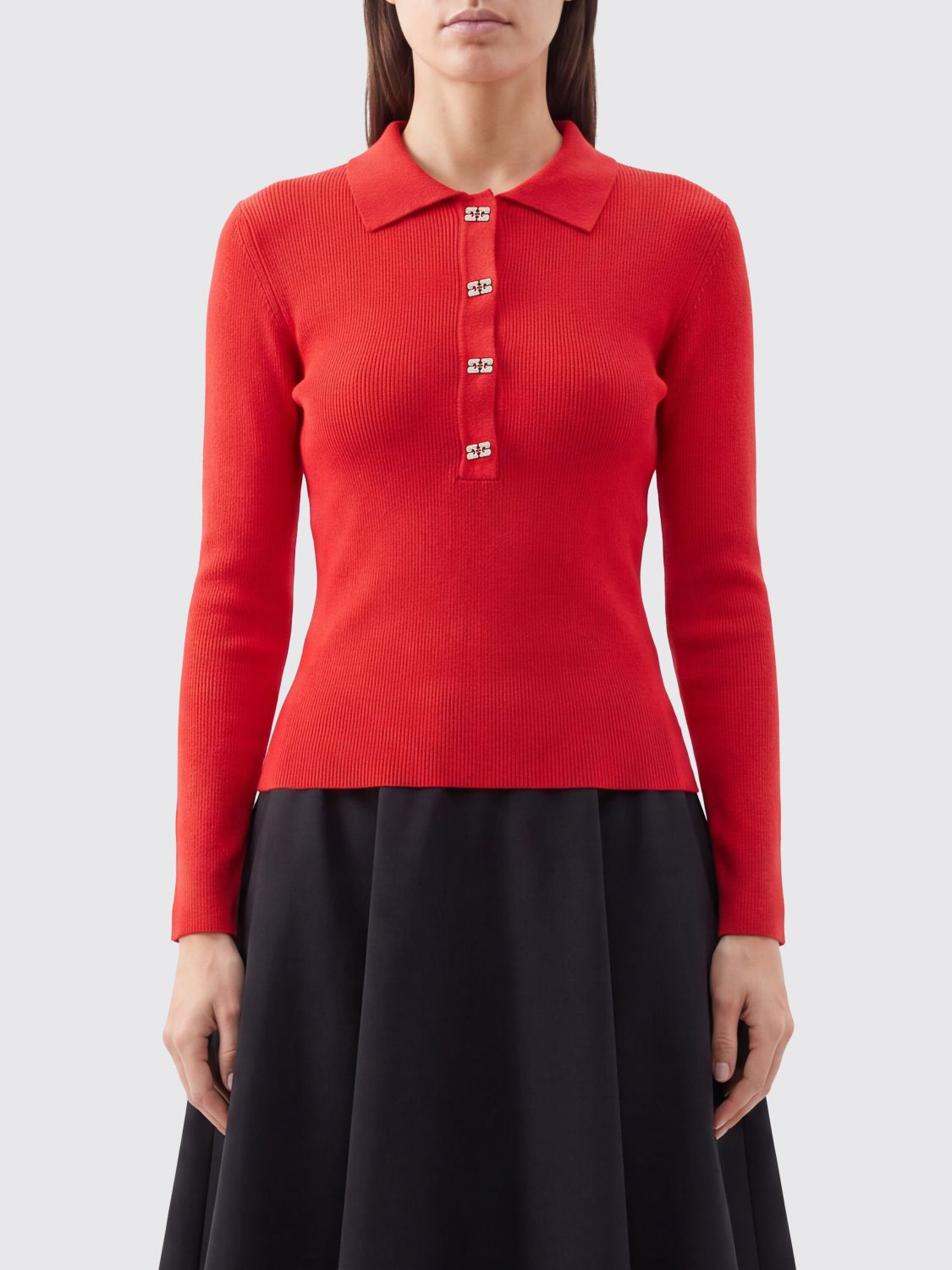 [GANNI] T-shirts Long Sleeve FW26 A1170006 06P