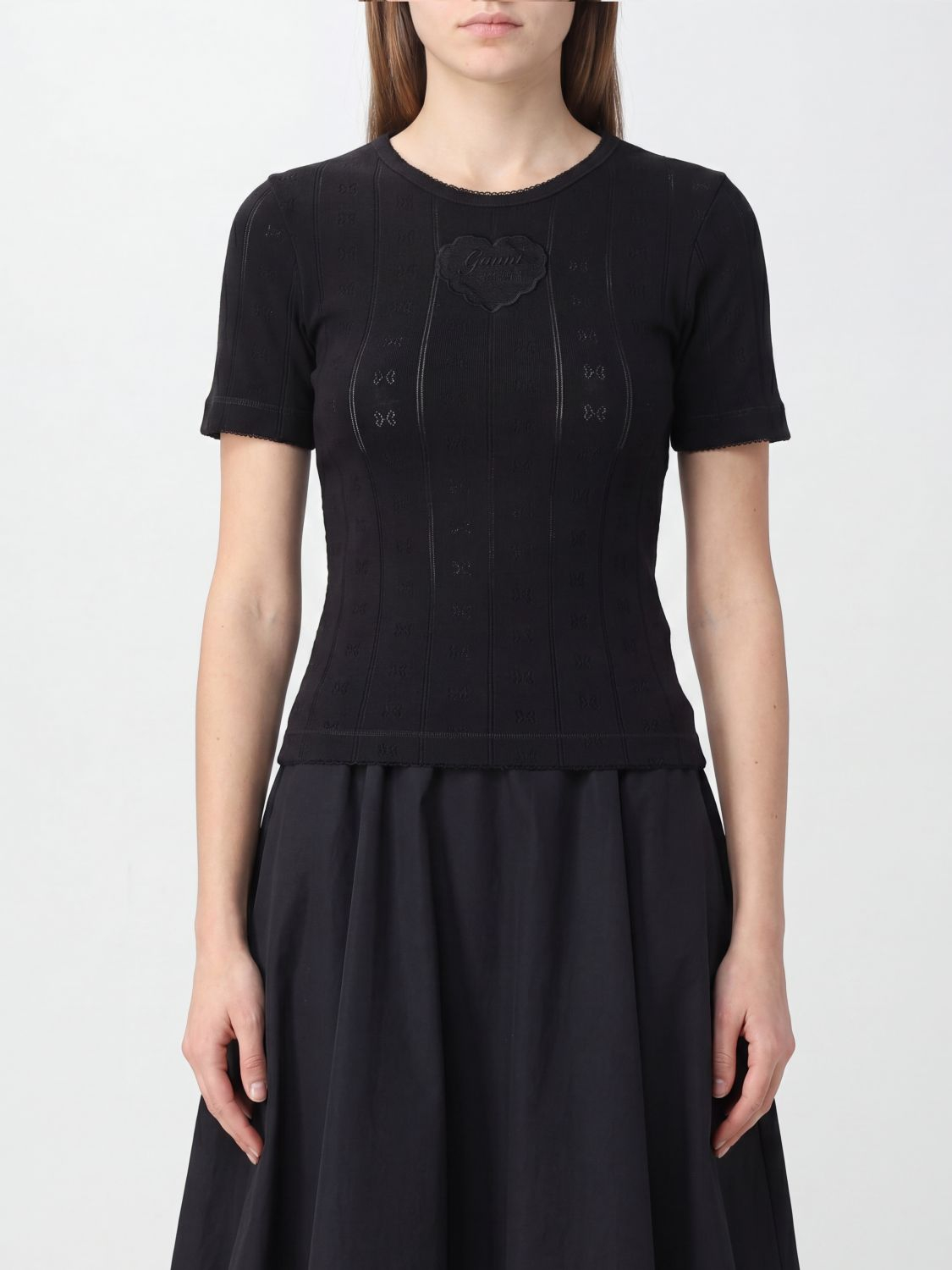 [GANNI] T-shirts Short Sleeve FW26 A1050260 099