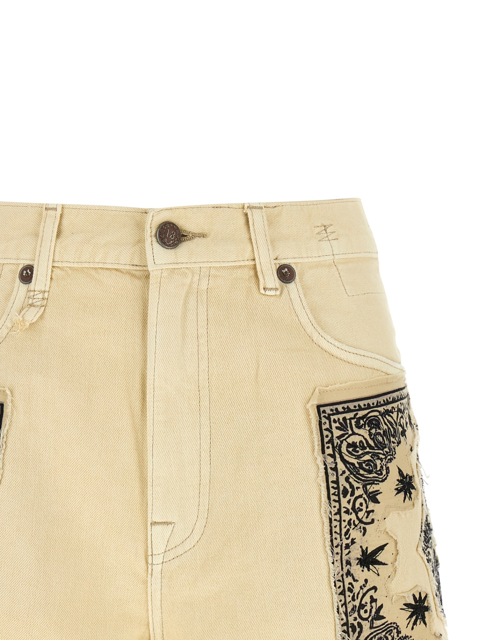 [R13] Shorts SS26 R13WD191D446BECRUBANDANAAPPLIQUE
