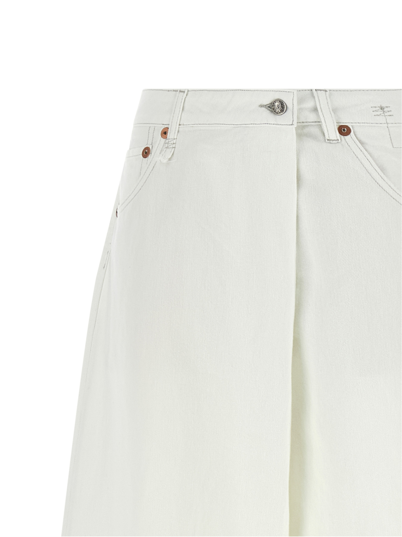 [R13] Jeans SS26 R13WD219D451BWORNWHITETWILL