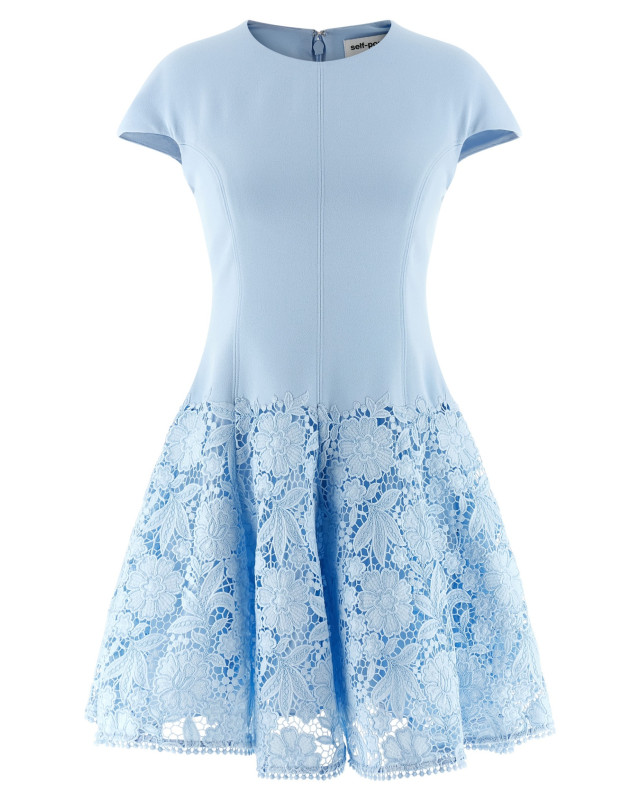 [SELF PORTRAIT] Short sleeve dress SS26 SS26095SBLBLUE