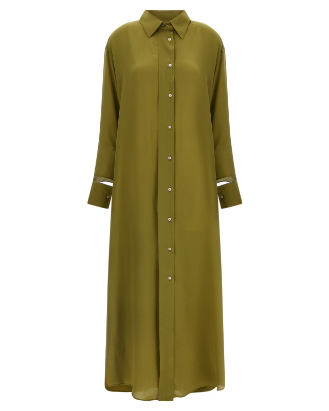 [MAISON JEJIA] Long sleeve dress SS26 MJD3044141BIKHAKISILK