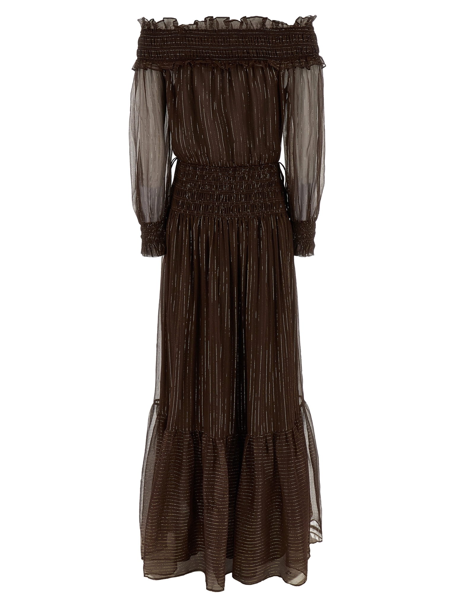 [SELF PORTRAIT] Long sleeve dress SS26 RS26156XABRBROWN