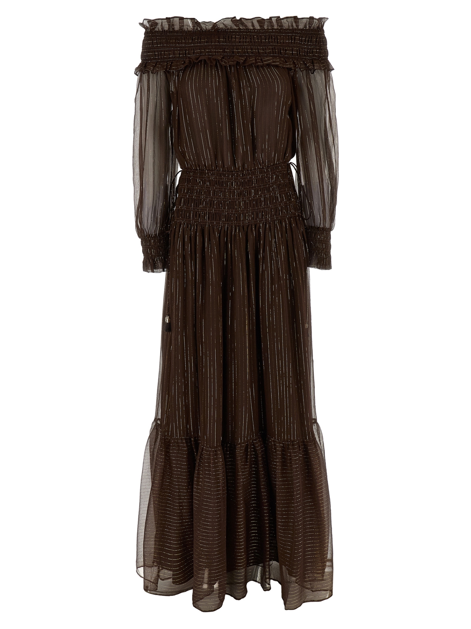 [SELF PORTRAIT] Long sleeve dress SS26 RS26156XABRBROWN