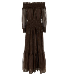 [SELF PORTRAIT] Long sleeve dress SS26 RS26156XABRBROWN