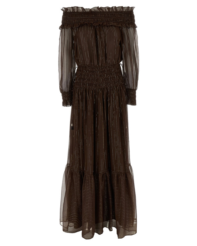 [SELF PORTRAIT] Long sleeve dress SS26 RS26156XABRBROWN