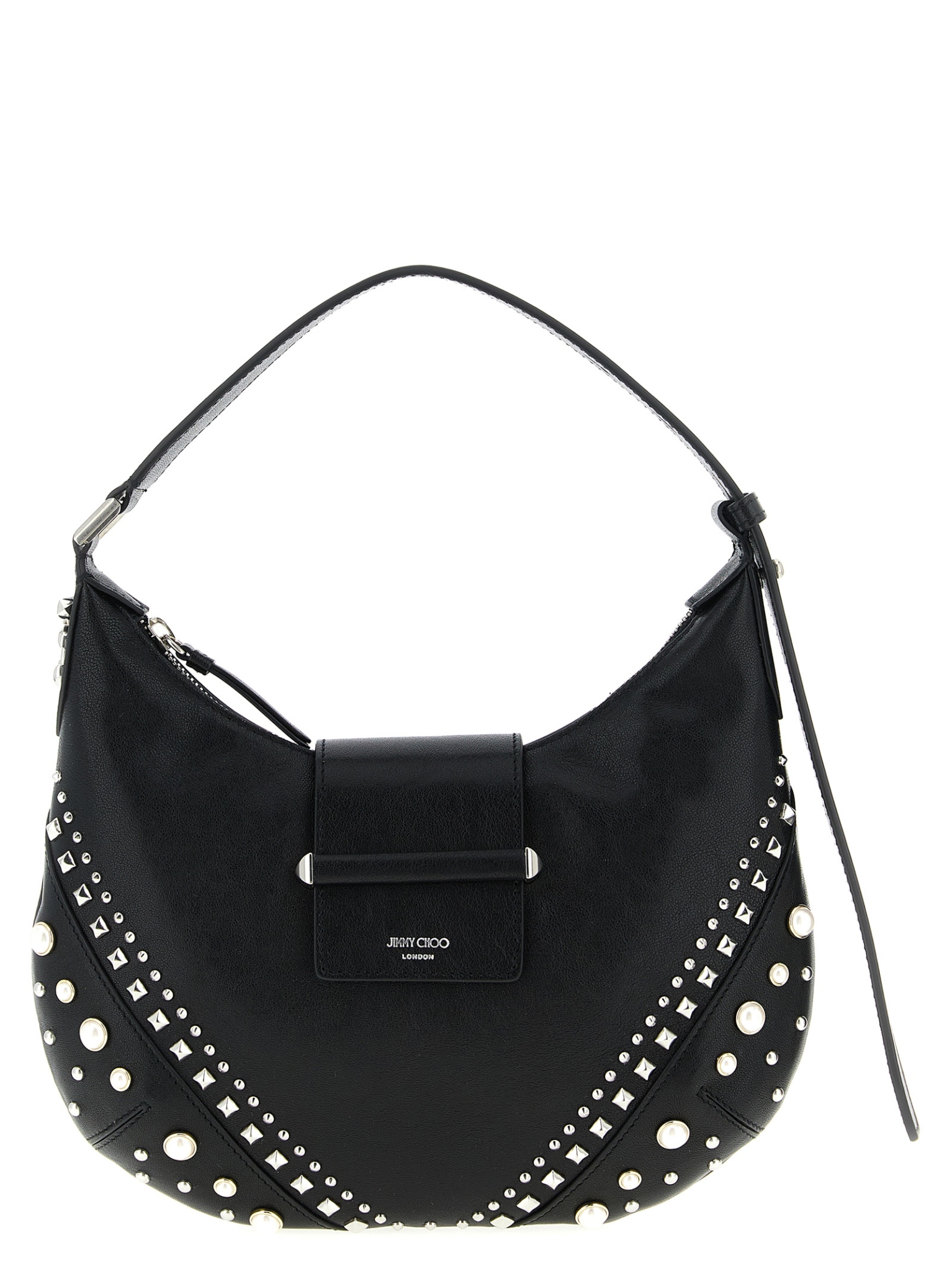 [Jimmy Choo] Shoulder bag SS26 BARHOBOSQXBBLACKIVORYANTIQUESILVER