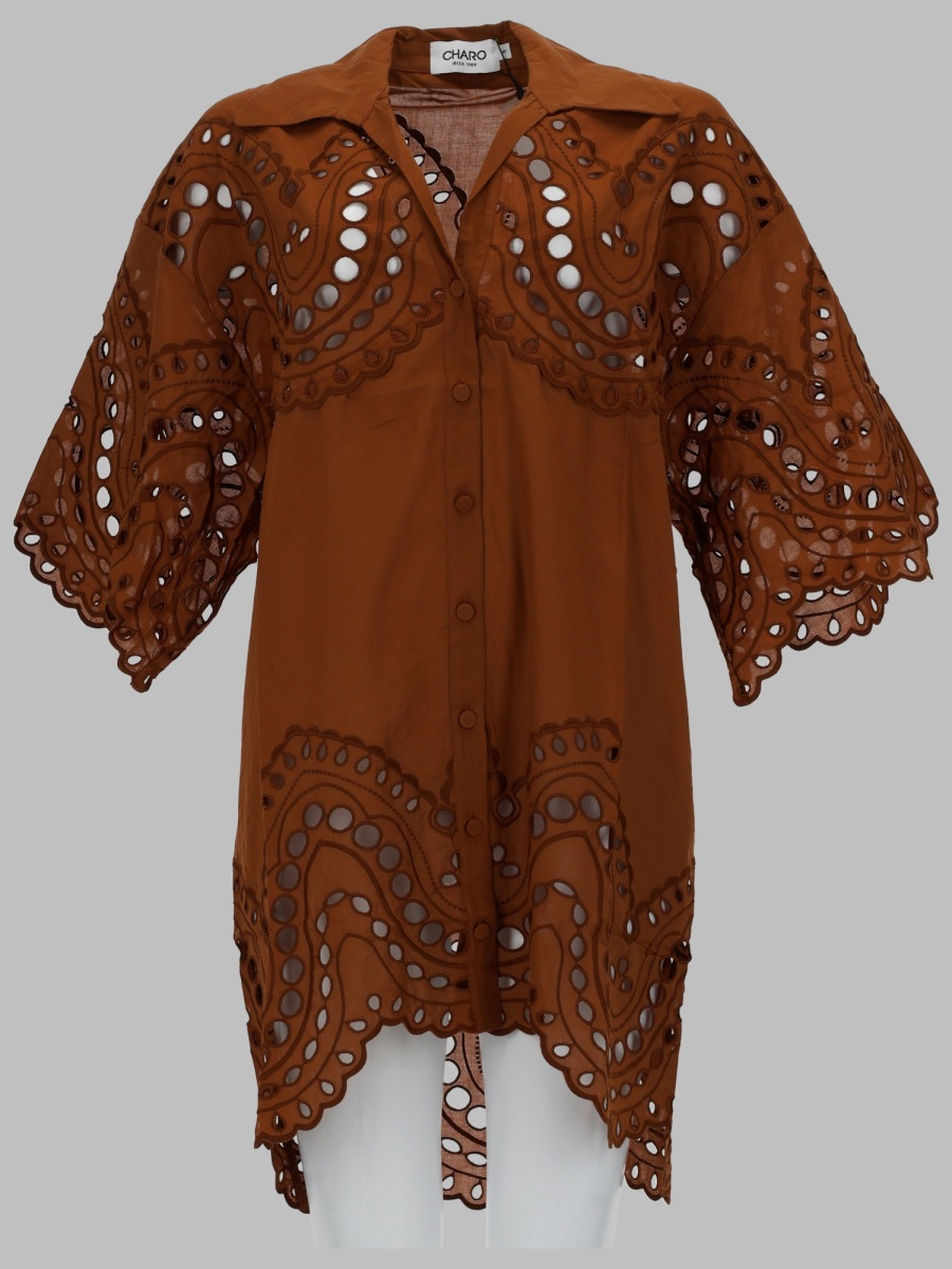 [CHARO RUIZ] Shirts Short Sleeve SS26 263201_BROWNSEALACE