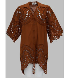 [CHARO RUIZ] Shirts Short Sleeve SS26 263201_BROWNSEALACE