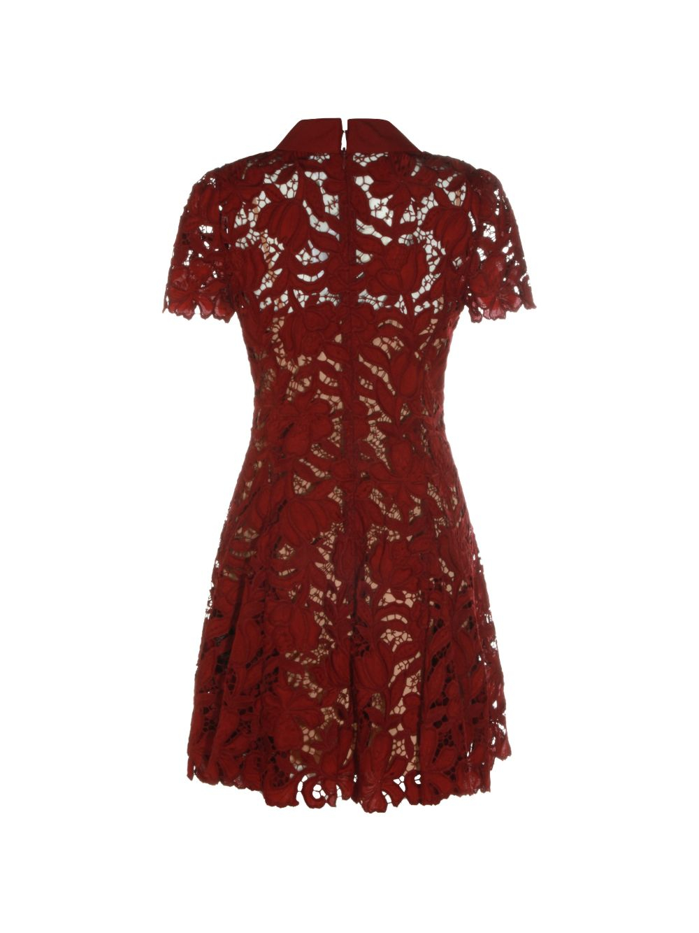 [Self - portrait] Short sleeve dress FW26 PF26-111SA-BUBURGUNDY