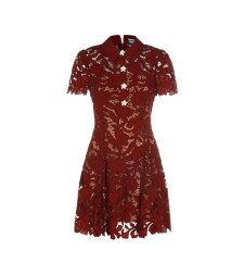 [Self - portrait] Short sleeve dress FW26 PF26-111SA-BUBURGUNDY