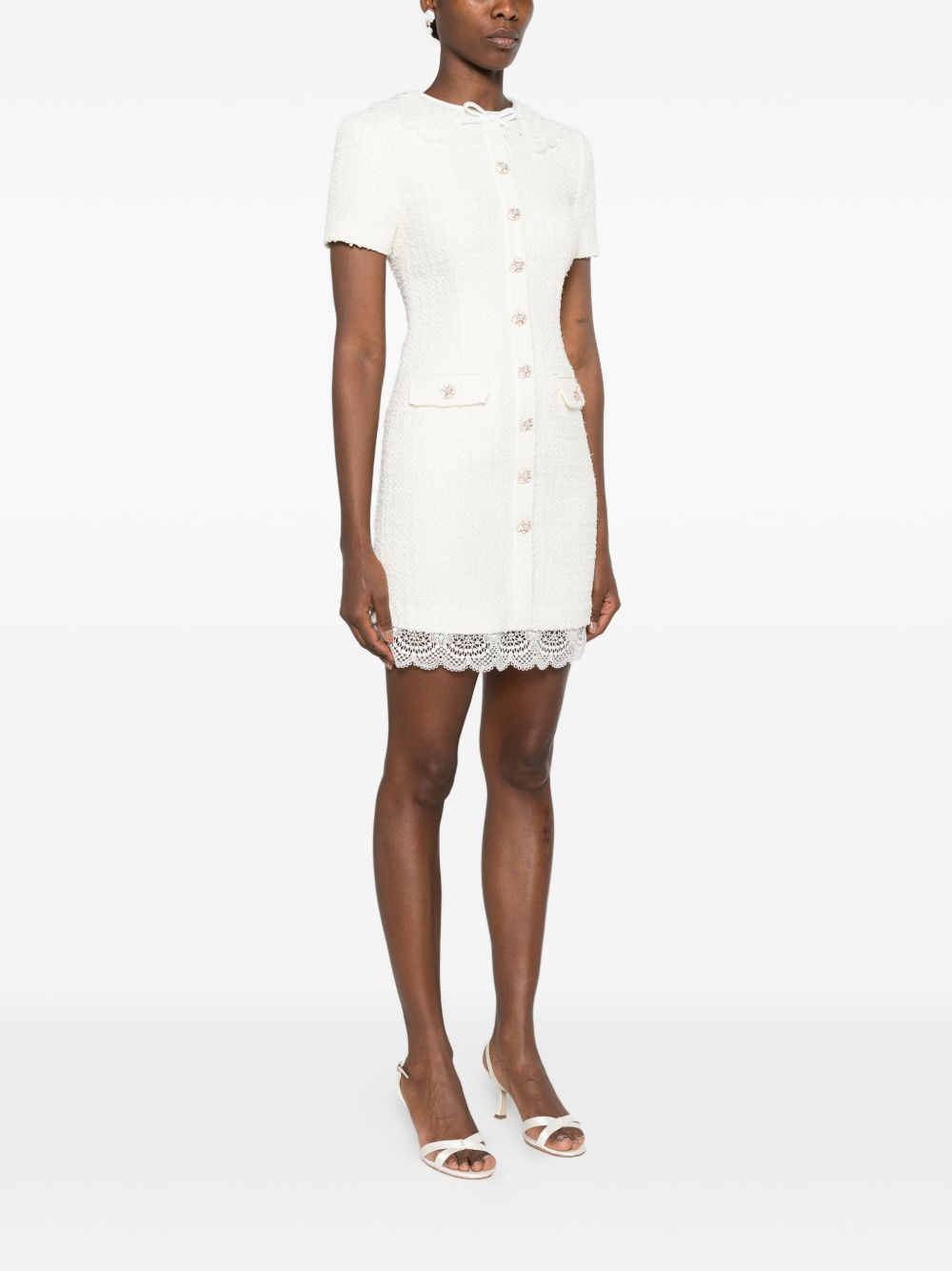 [Self - portrait] Short sleeve dress FW26 PF26-002SB-CCREAM