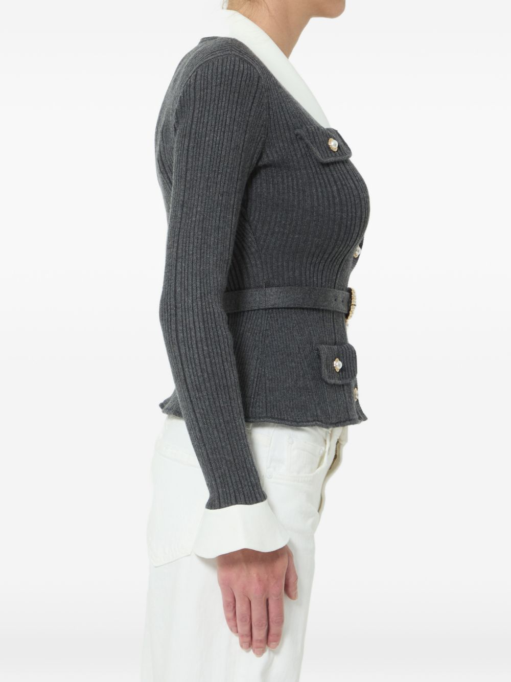 [Self - portrait] Cardigan FW26 PF26-131T-GRGREY