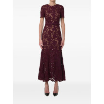 [Self - portrait] Short sleeve dress FW26 PF26-107M-BUBURGUNDY