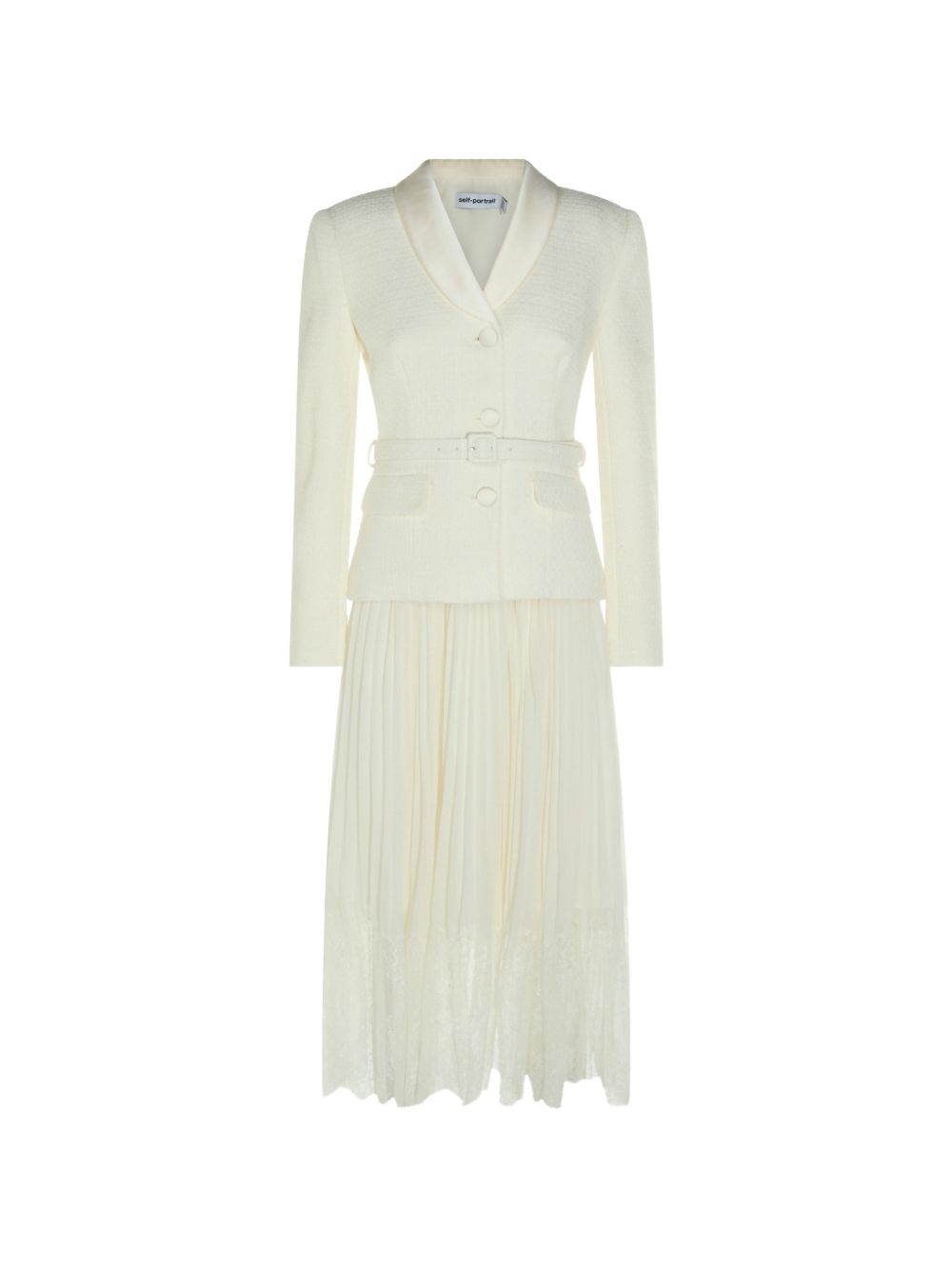 [Self - portrait] Long sleeve dress FW26 PF26-144M-CCREAM