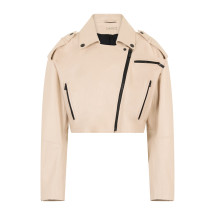 [The Mannei] Leather Jacket SS25 RS25048_VANILLA