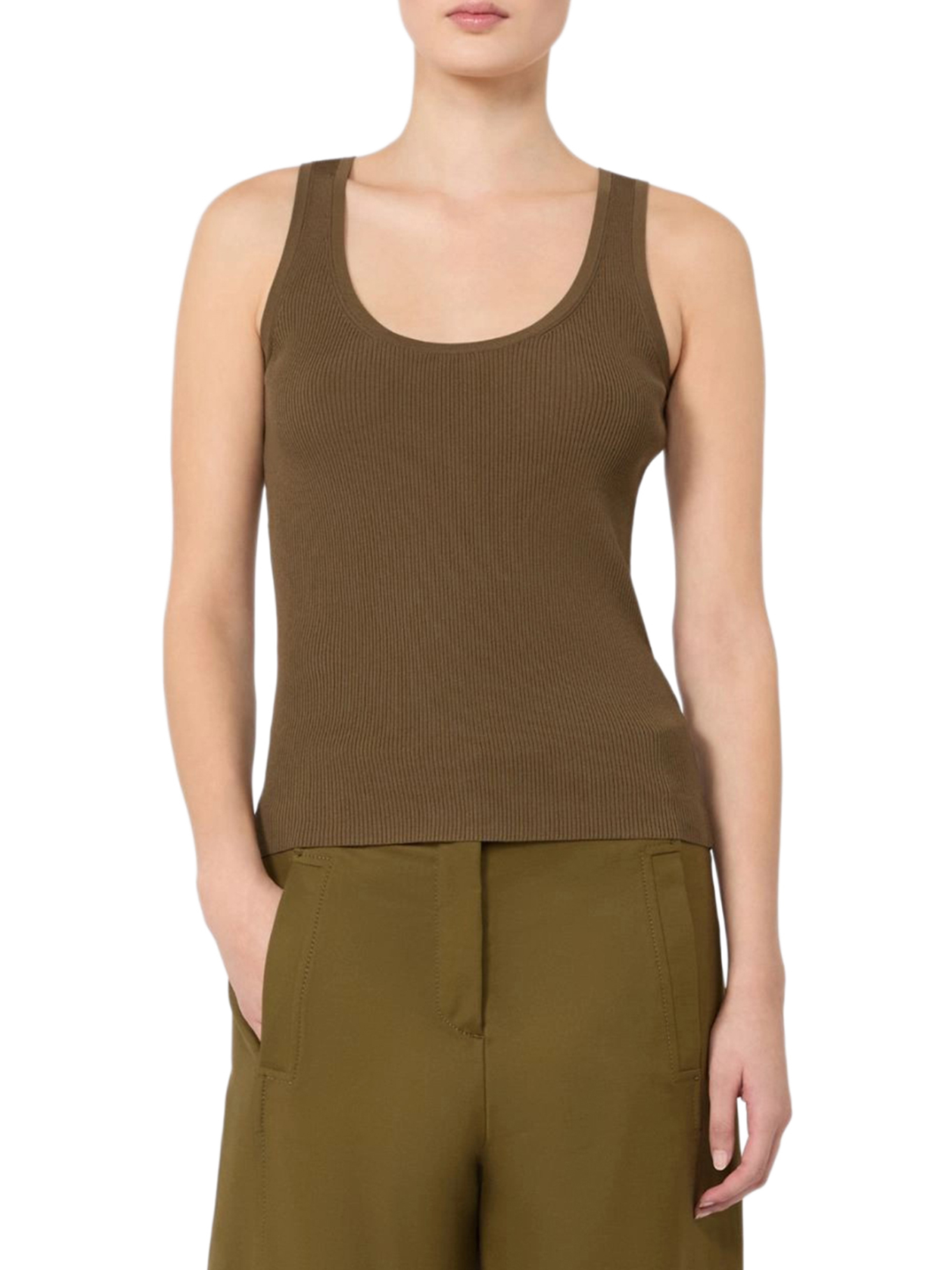 [Max Mara] Tank top FW26 2621366161600005 DARK KHAKI