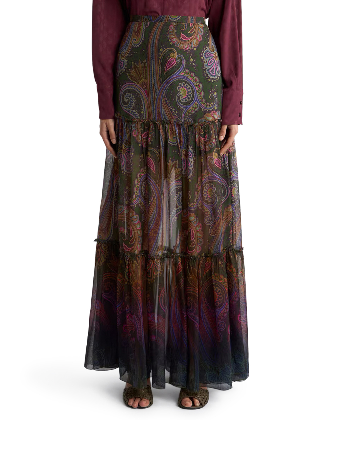 [Etro] Long skirt FW26 WRFA021699SP11HX0893 GREEN