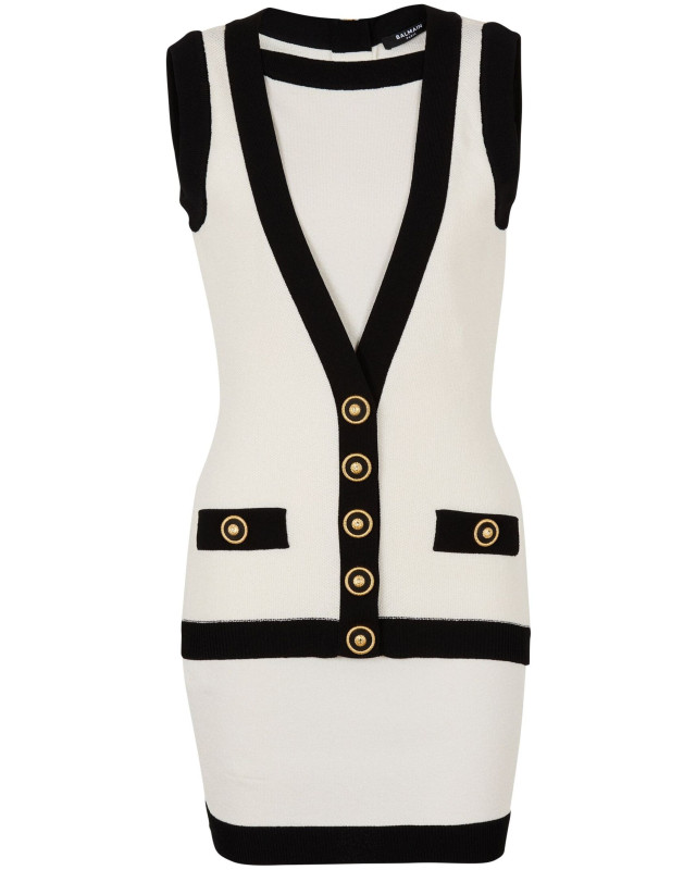 [Balmain] Sleeveless dress SS25 EF1R5086KH88GAU