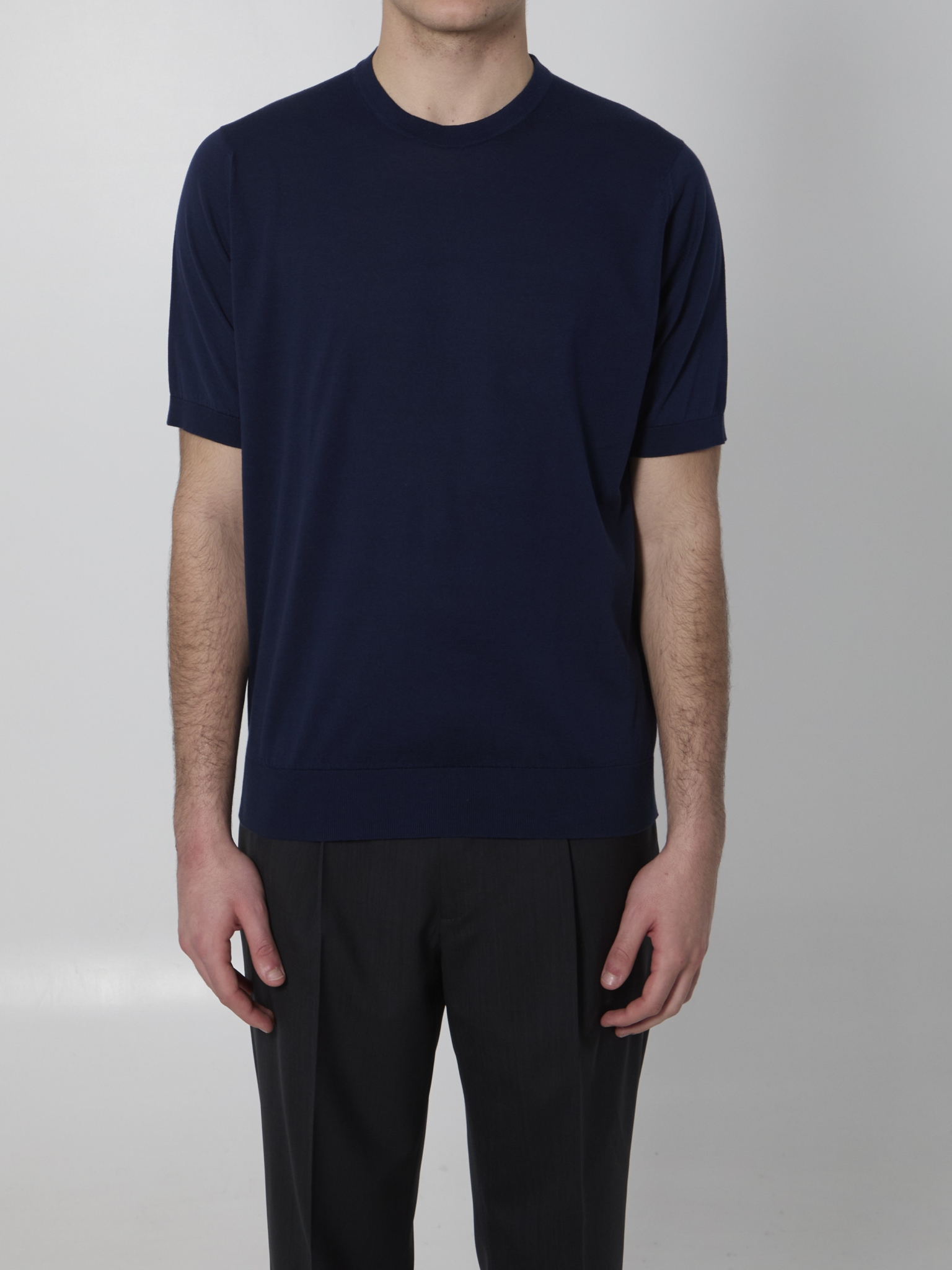 [JOHN SMEDLEY] T-shirts Short Sleeve SS26 KEMPTON__FRENCH NAVY