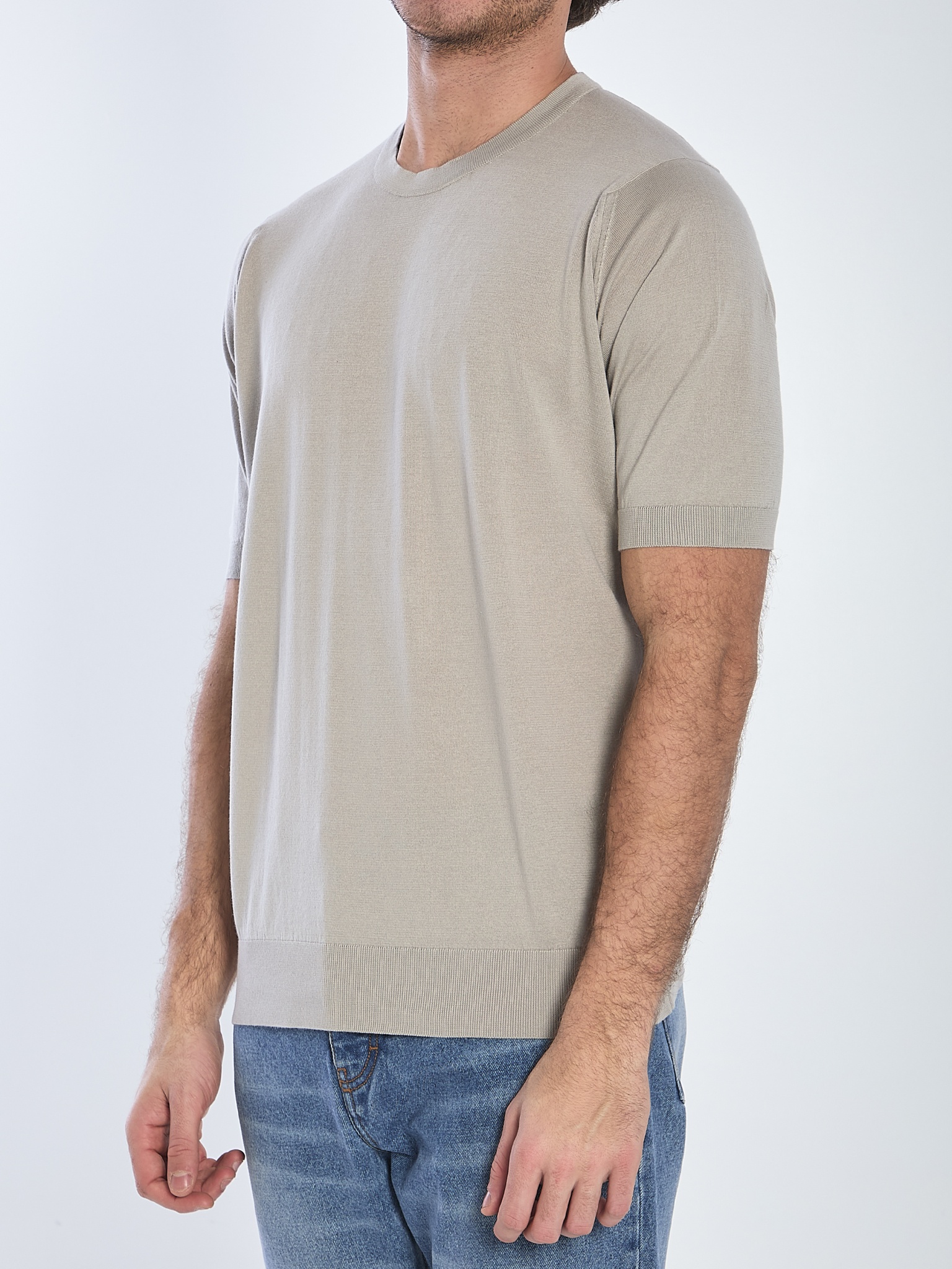 [JOHN SMEDLEY] T-shirts Short Sleeve SS26 KEMPTON__PARCHMENT