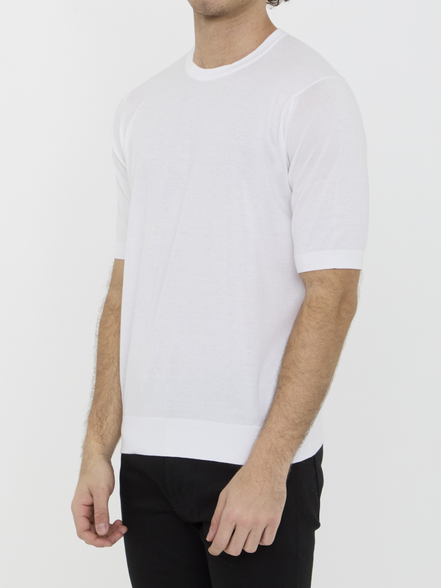 [JOHN SMEDLEY] T-shirts Short Sleeve SS26 KEMPTON__WHITE