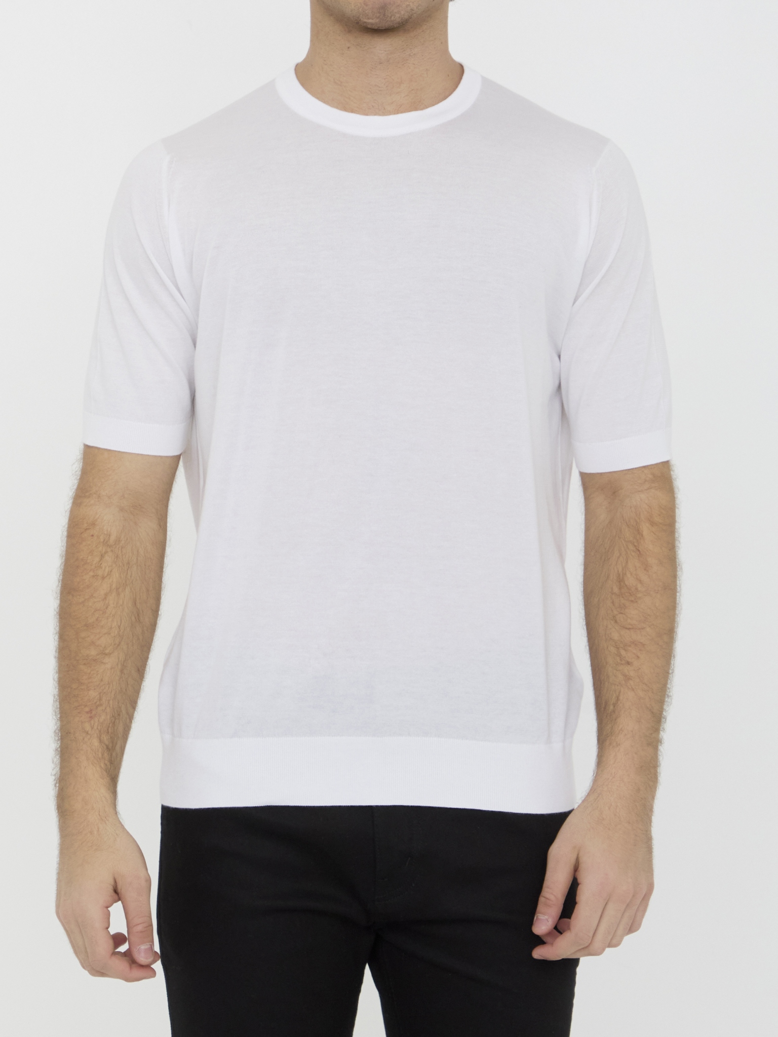 [JOHN SMEDLEY] T-shirts Short Sleeve SS26 KEMPTON__WHITE