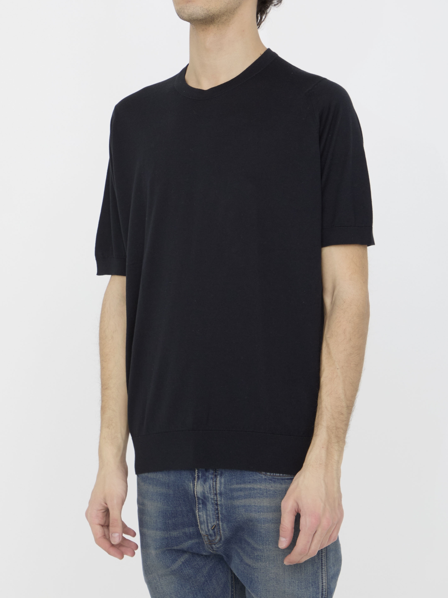 [JOHN SMEDLEY] T-shirts Short Sleeve SS26 KEMPTON__BLACK