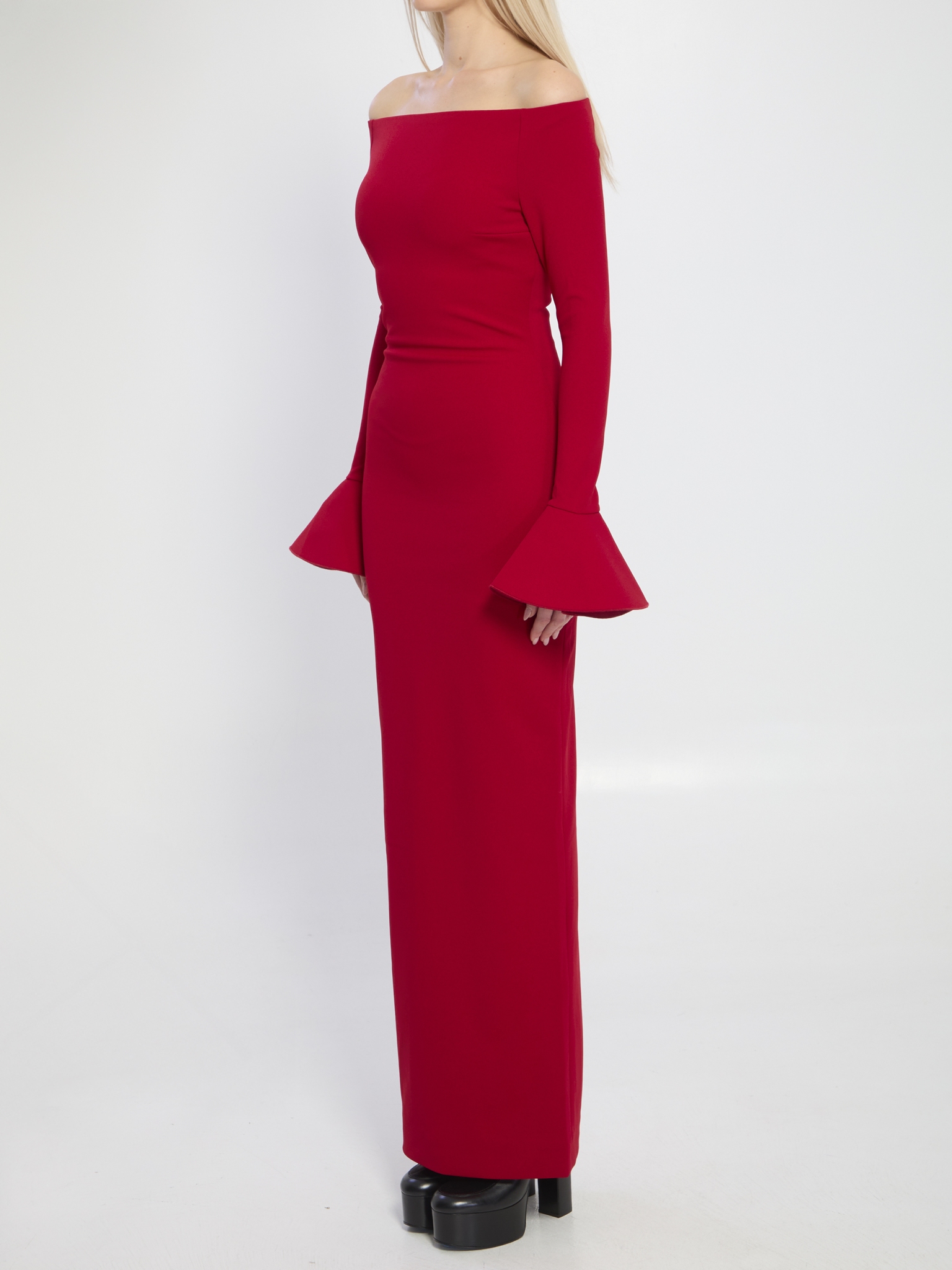 [Solace London] Long sleeve dress SS26 OS46053__RED