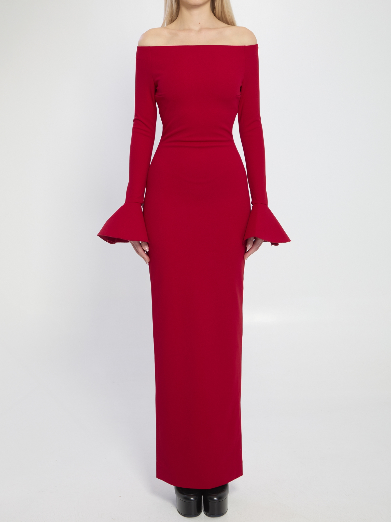 [Solace London] Long sleeve dress SS26 OS46053__RED