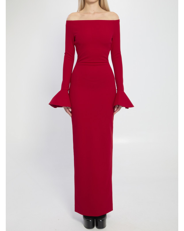 [Solace London] Long sleeve dress SS26 OS46053__RED