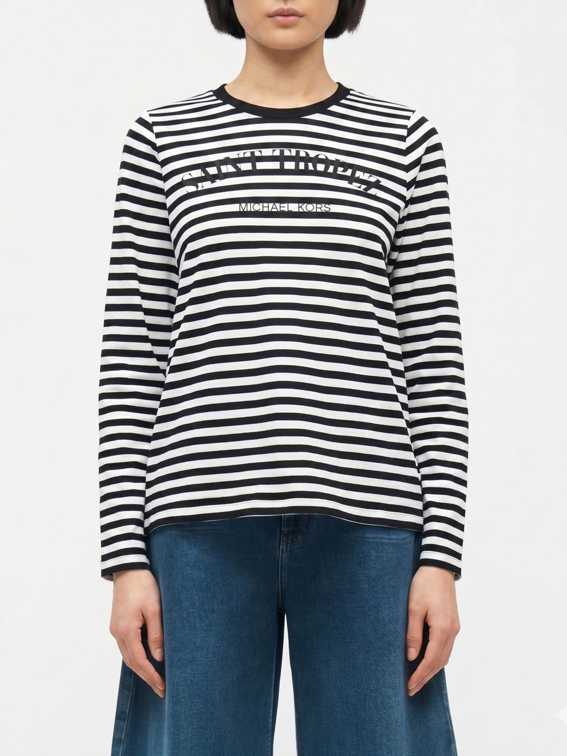 [Michael Kors] T-shirts Long Sleeve SS26 MS6520JKWZ BLACKWHITE