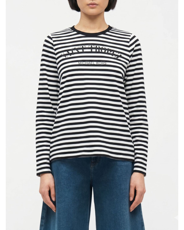 [Michael Kors] T-shirts Long Sleeve SS26 MS6520JKWZ BLACKWHITE
