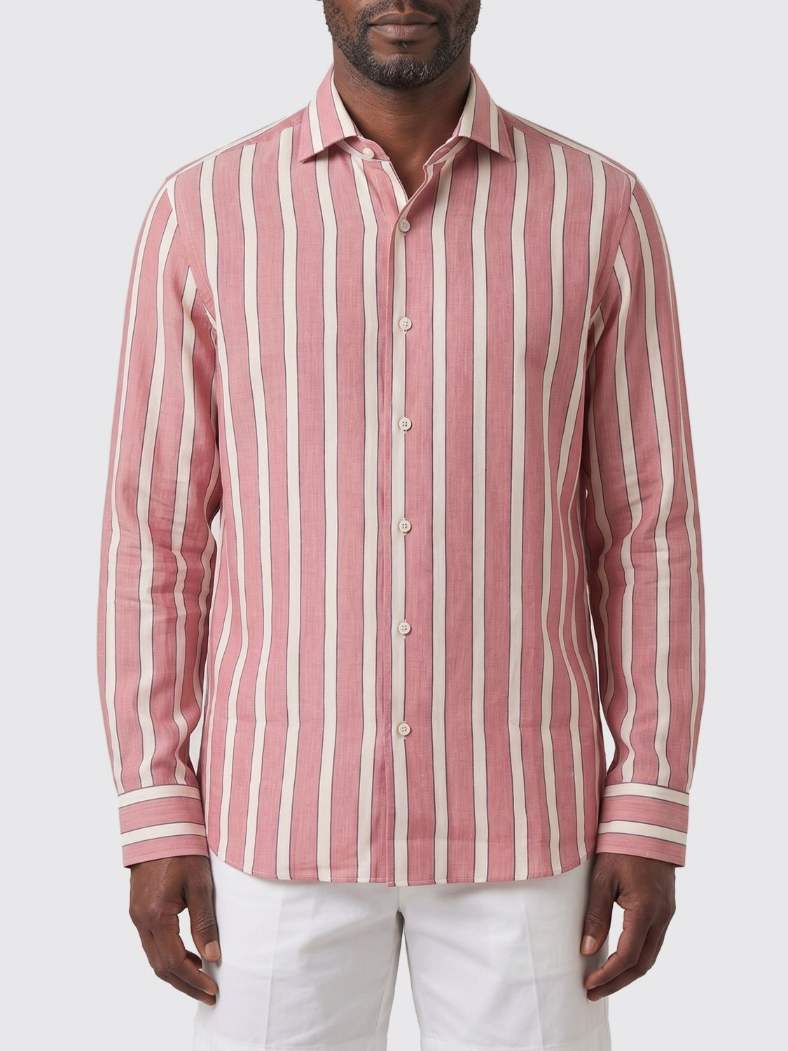 [Junya Watanabe] Shirts Long Sleeve SS26 WQB014051 WHTNVYRED