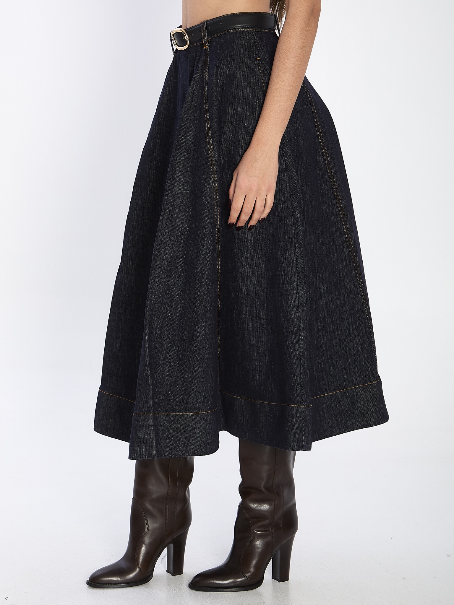 [SELF PORTRAIT] Midi skirt SS26 RS26828MSK__BLUE