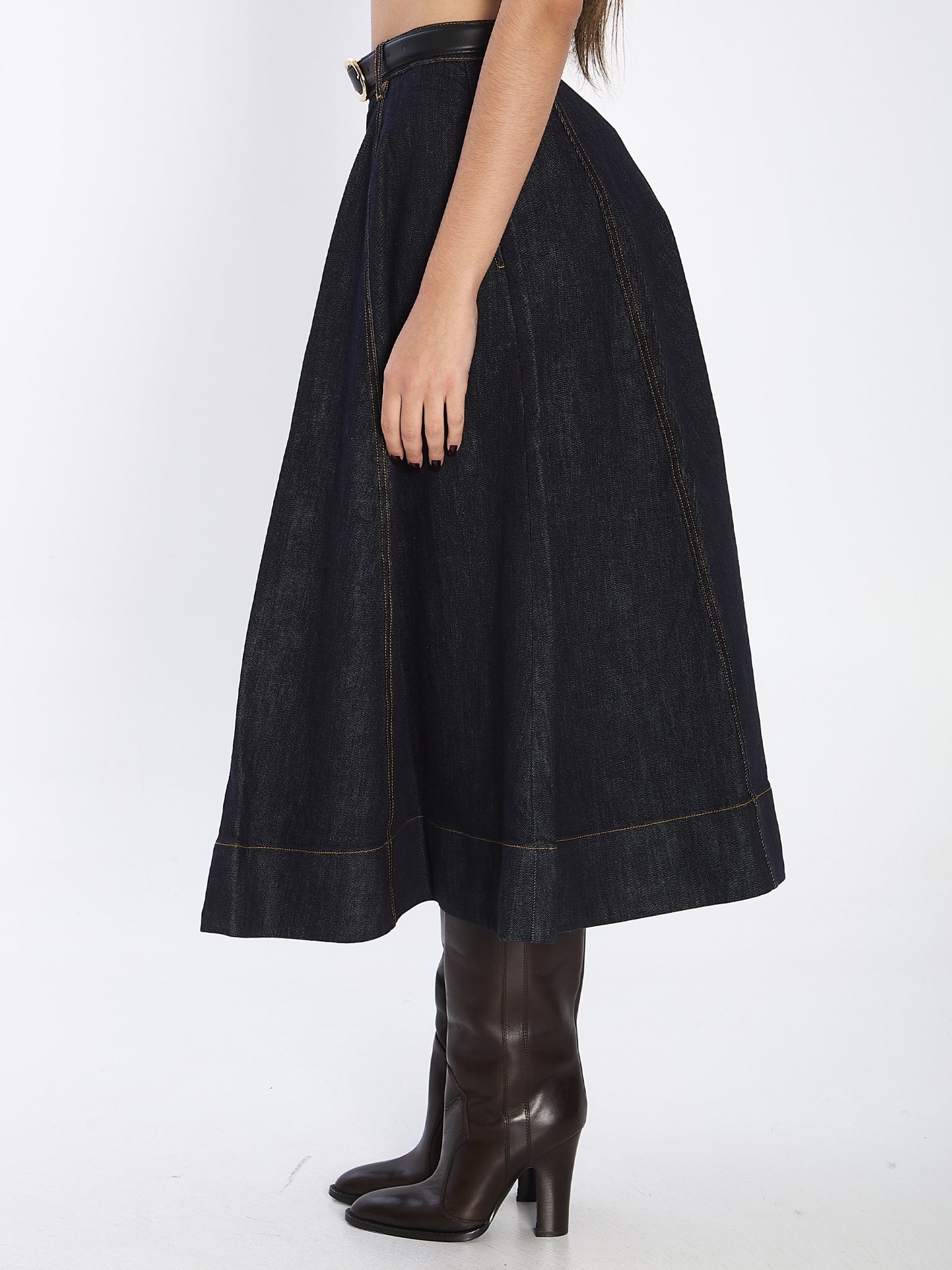 [SELF PORTRAIT] Midi skirt SS26 RS26828MSK__BLUE