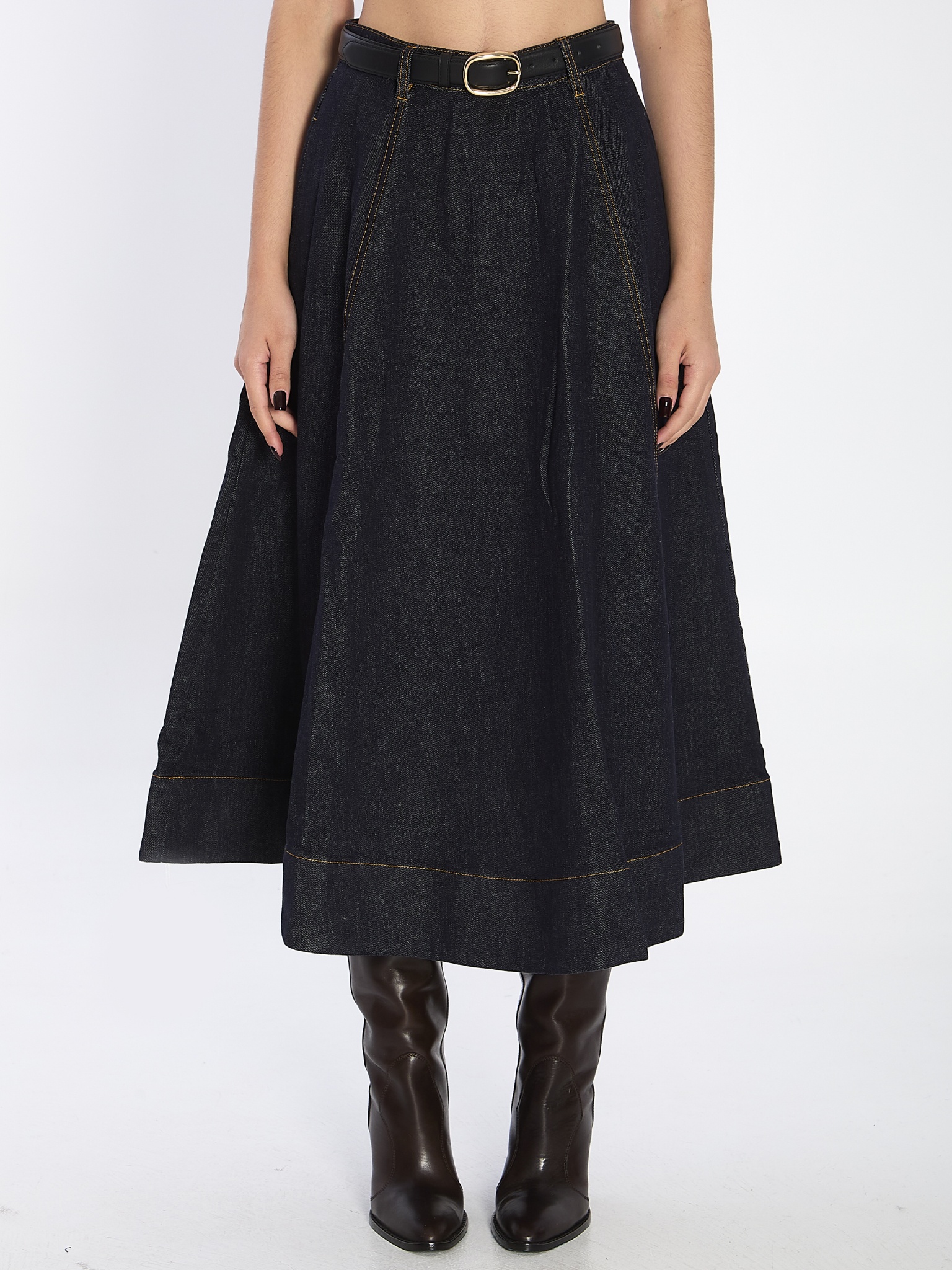 [SELF PORTRAIT] Midi skirt SS26 RS26828MSK__BLUE