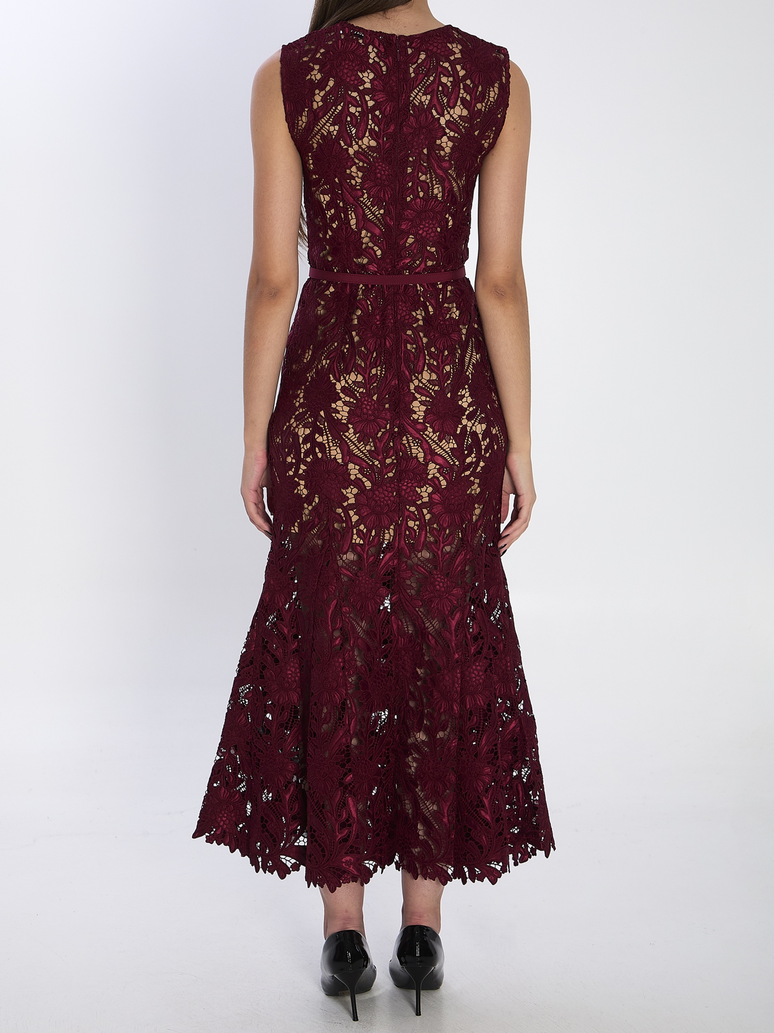 [SELF PORTRAIT] Sleeveless dress SS26 RS26167MA__BURGUNDY