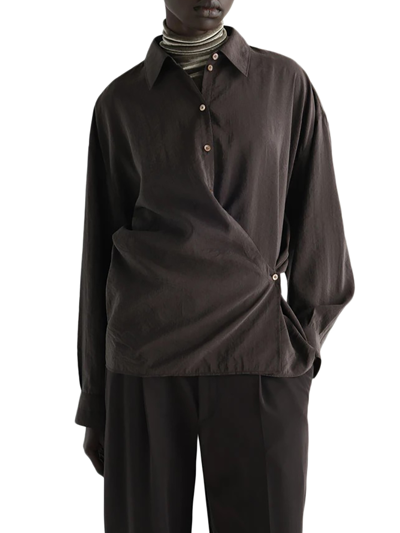 [LEMAIRE] Shirts Long Sleeve FW26 SH1141LF1308BR532 LICORICE