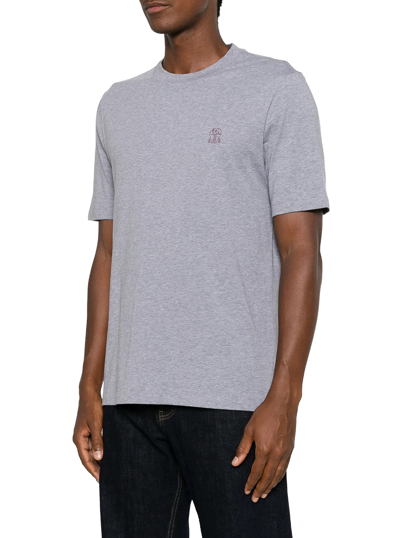 [Brunello Cucinelli] T-shirts Short Sleeve FW26 M0B138440CFD23 MEDIUM GREY BORGOGNA