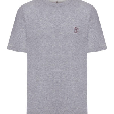 [Brunello Cucinelli] T-shirts Short Sleeve FW26 M0B138440CFD23 MEDIUM GREY BORGOGNA