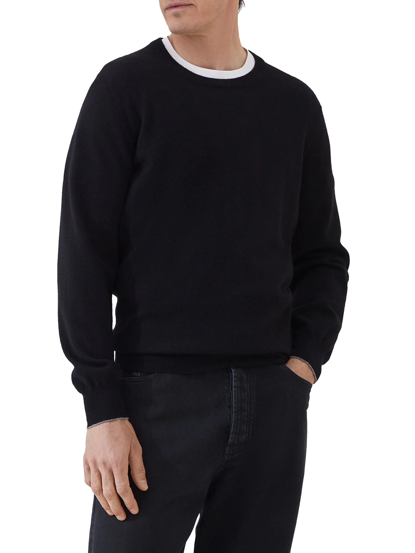 [Brunello Cucinelli] Knitwear FW26 M2200100CH101 BLACK MEDIUM GREY