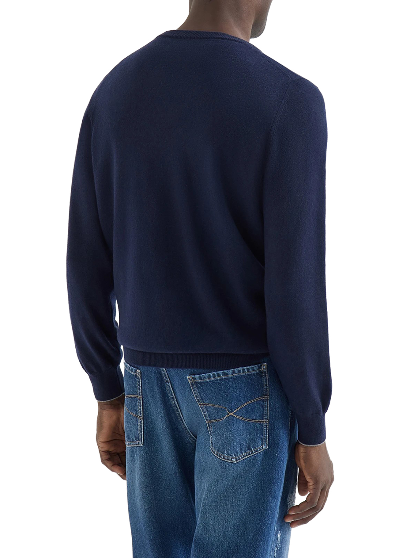 [Brunello Cucinelli] Knitwear FW26 M2200100CW425 NAVY MEDIUM GREY