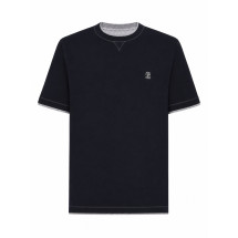 [Brunello Cucinelli] T-shirts Short Sleeve FW26 M0B137451GCHM51 NAVY MEDIUM GREY GRIGIO