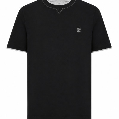 [Brunello Cucinelli] T-shirts Short Sleeve FW26 M0B137451GCQJ21 BLACK GRIGIO MEDIUM GREY