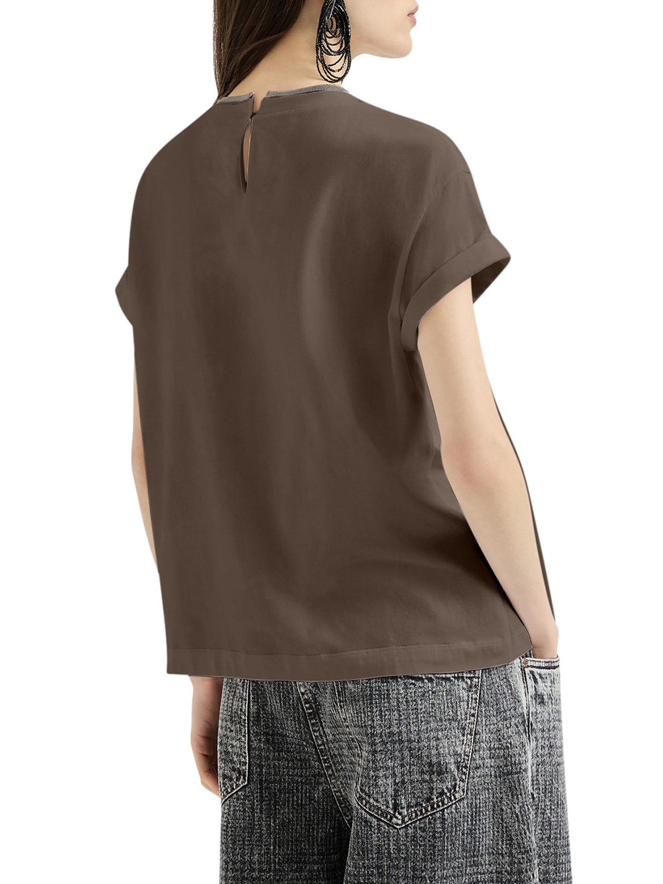 [Brunello Cucinelli] T-shirts Short Sleeve FW26 M0T18BD200C8705 CHOCOLATE