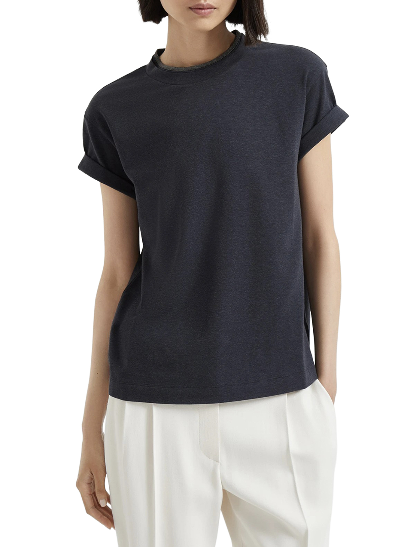 [Brunello Cucinelli] T-shirts Short Sleeve FW26 M0T18BD200C055 ANTHRACITE