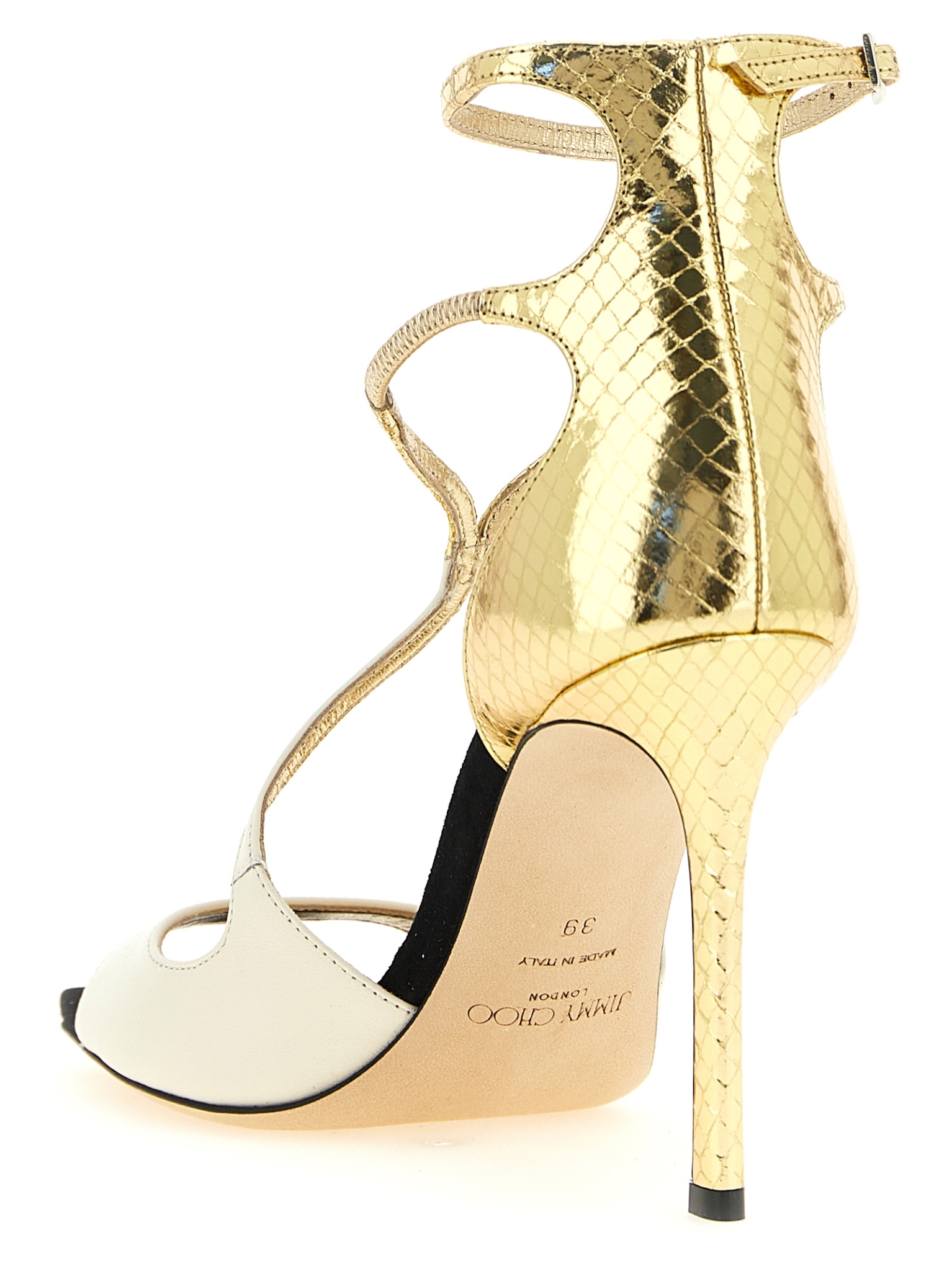 [Jimmy Choo] Sandals FW26 AZIA95BRHBLACKLATTEGOLD